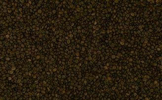 A dense and textured surface covered entirely with roasted coffee beans. The beans are variably sized and colored, ranging from medium to dark brown.