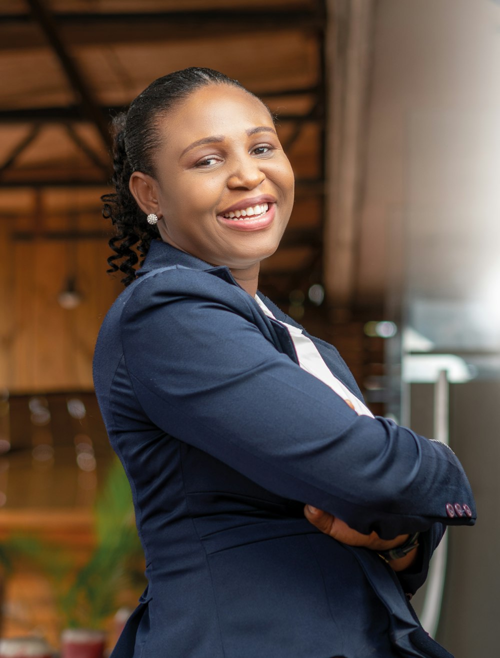 a person in a blue uniform