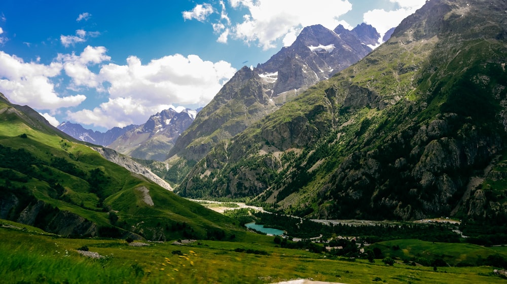 a valley between mountains