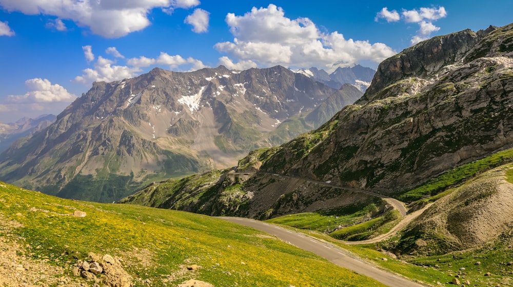 a mountain range with a road