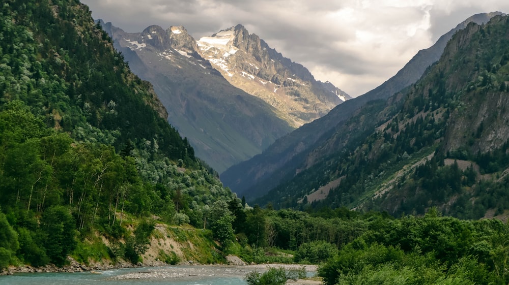 a river between mountains