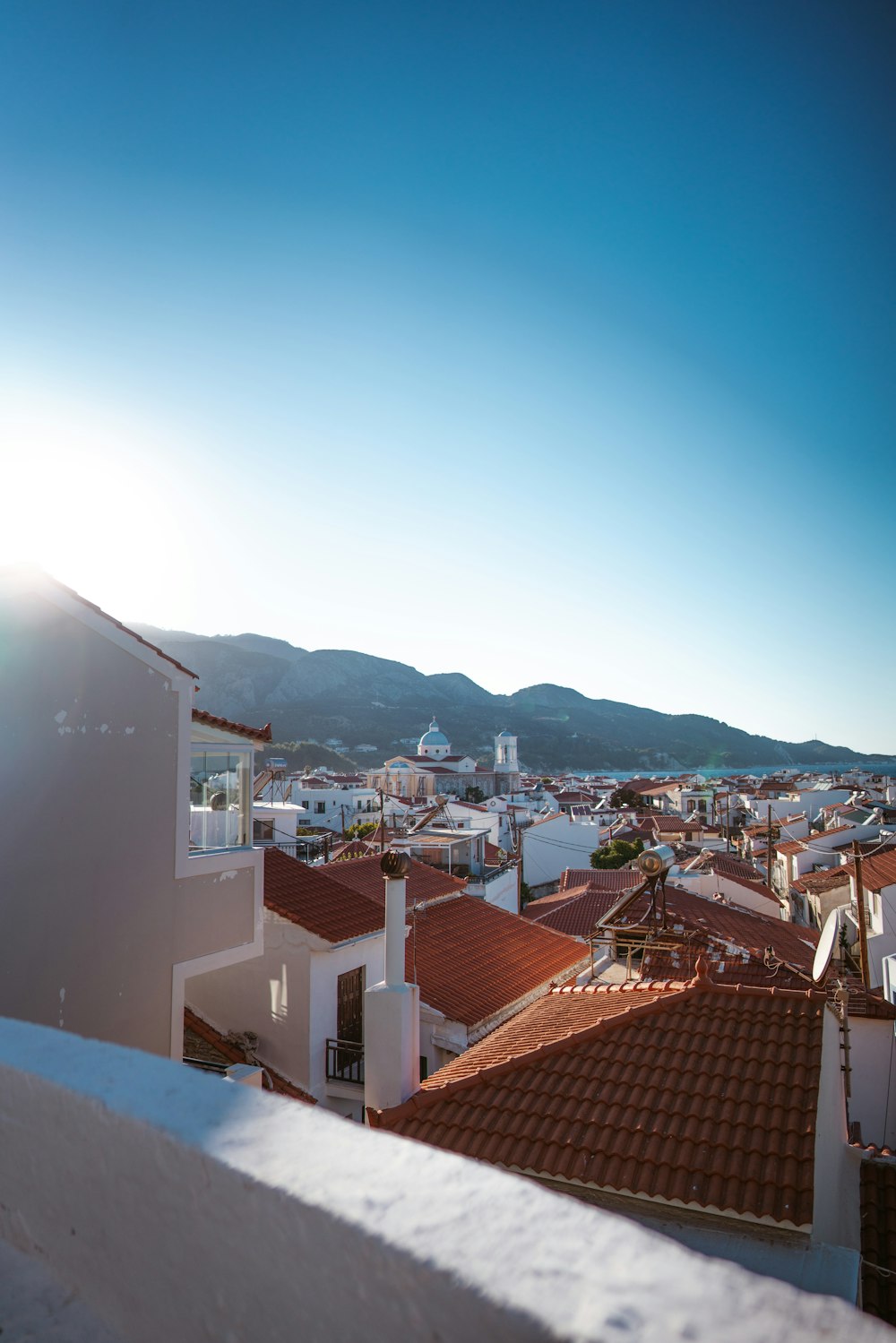 a view of a city from a rooftop