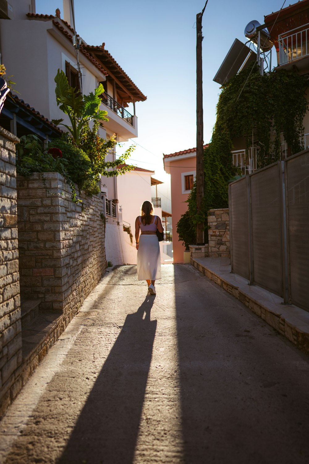 a person walking down a street