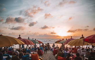 a crowd of people at a beach