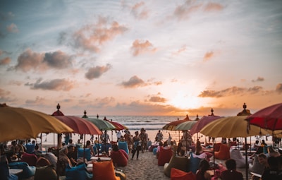 a crowd of people at a beach