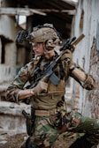 a soldier holding a gun