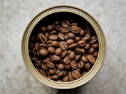 a bowl of coffee beans