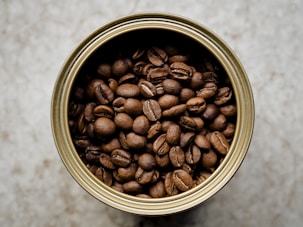 a bowl of coffee beans