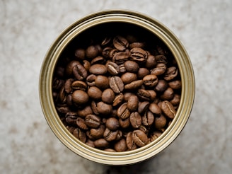 a bowl of coffee beans