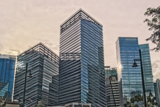 a group of tall buildings