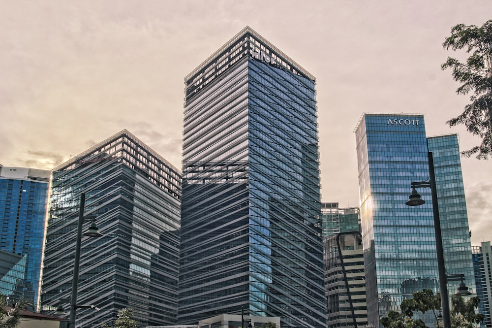 a group of tall buildings