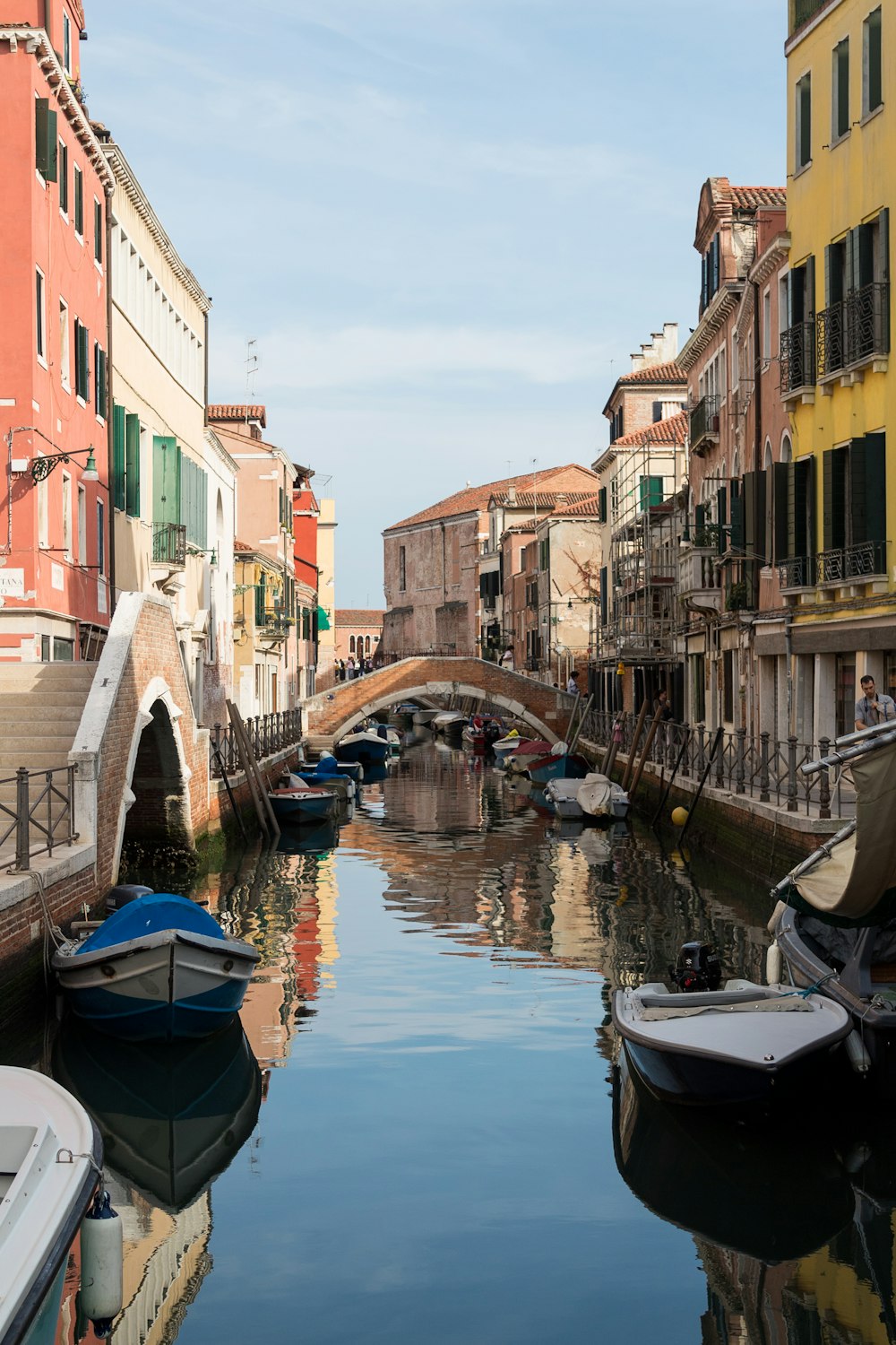 a canal with boats in it