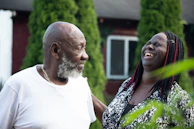 a man and woman laughing