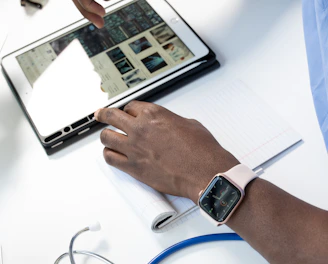 a person using a tablet