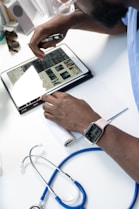 a person using a tablet