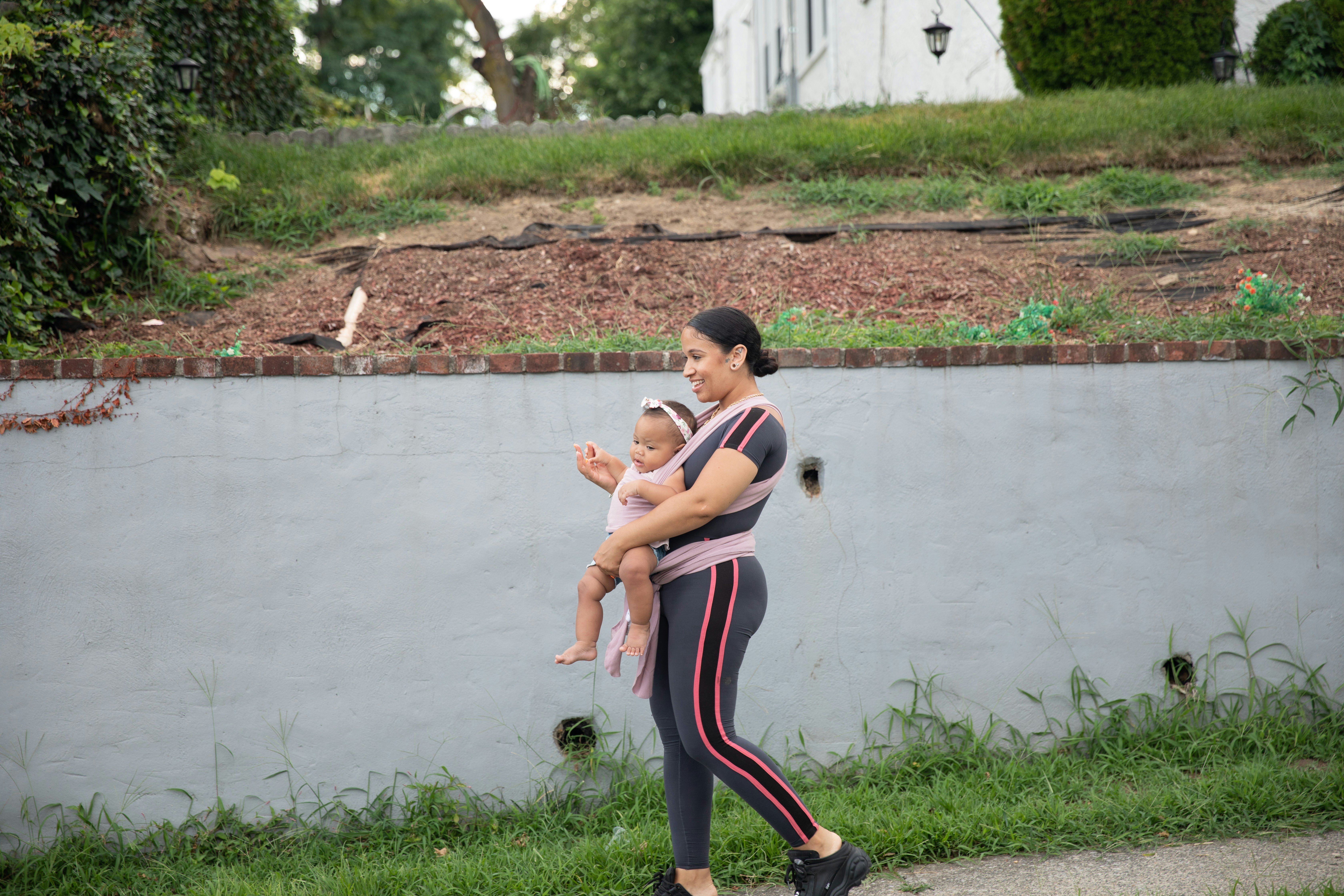 a person holding a baby