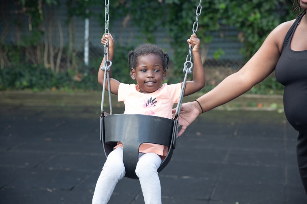 a child on a swing