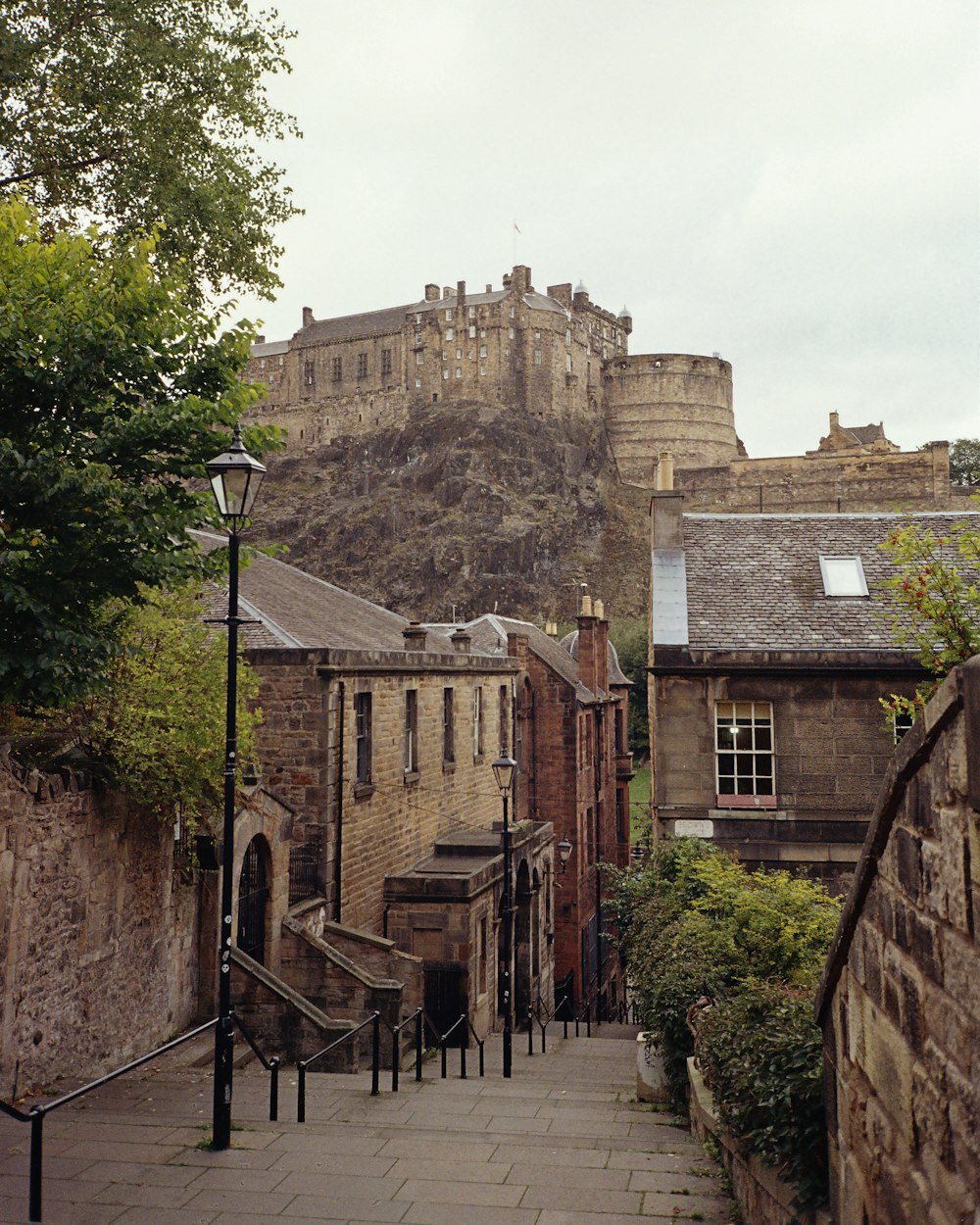 a stone building with a staircase