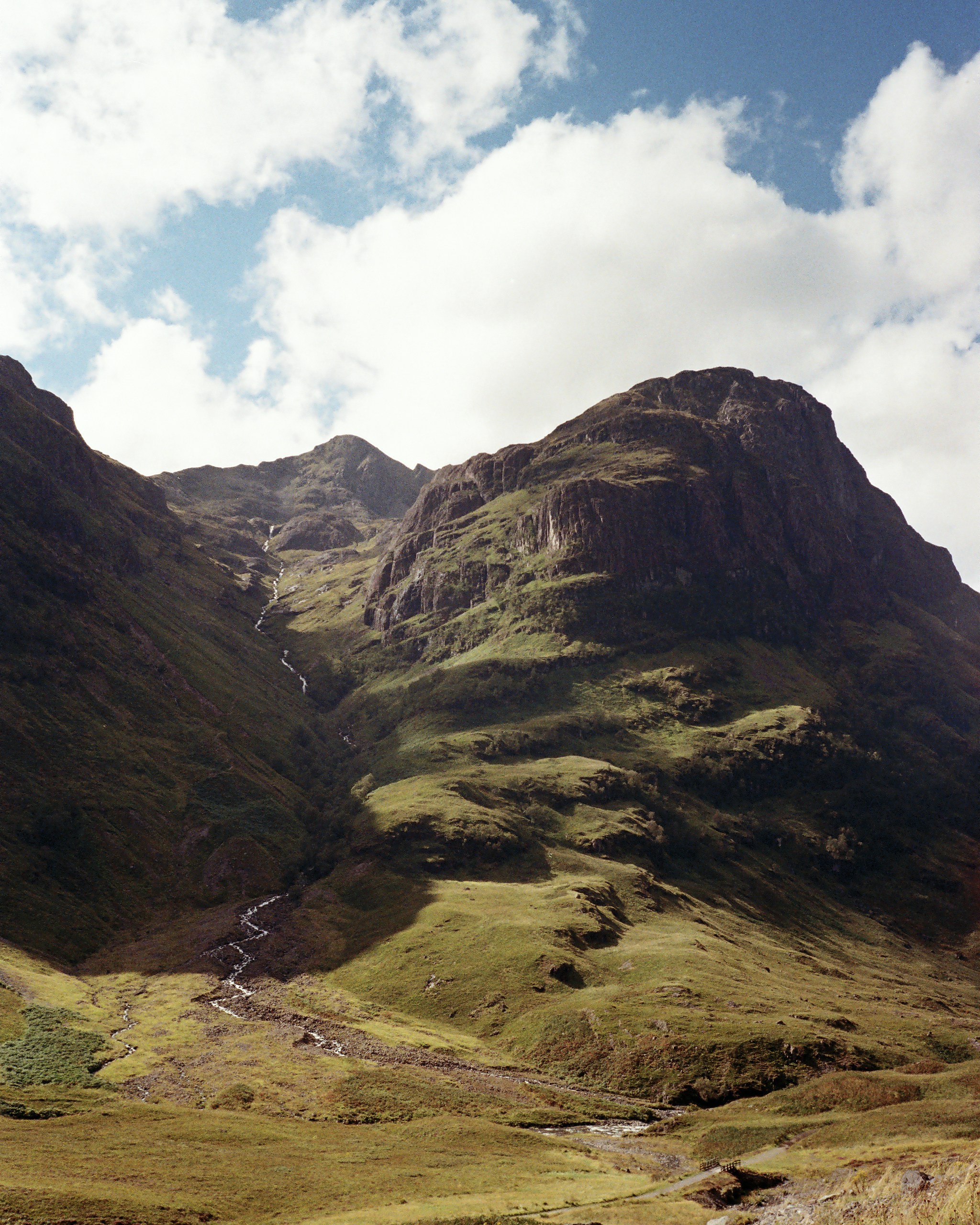 a valley between mountains