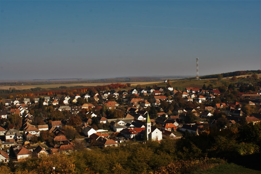 a city with many houses