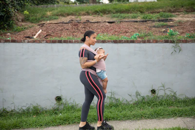 a person holding a baby