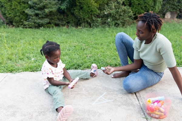 Support worker spending time with a child