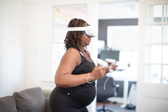 a woman playing video games