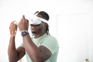 a person wearing a vr headset
