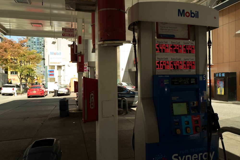 a gas station with a gas pump