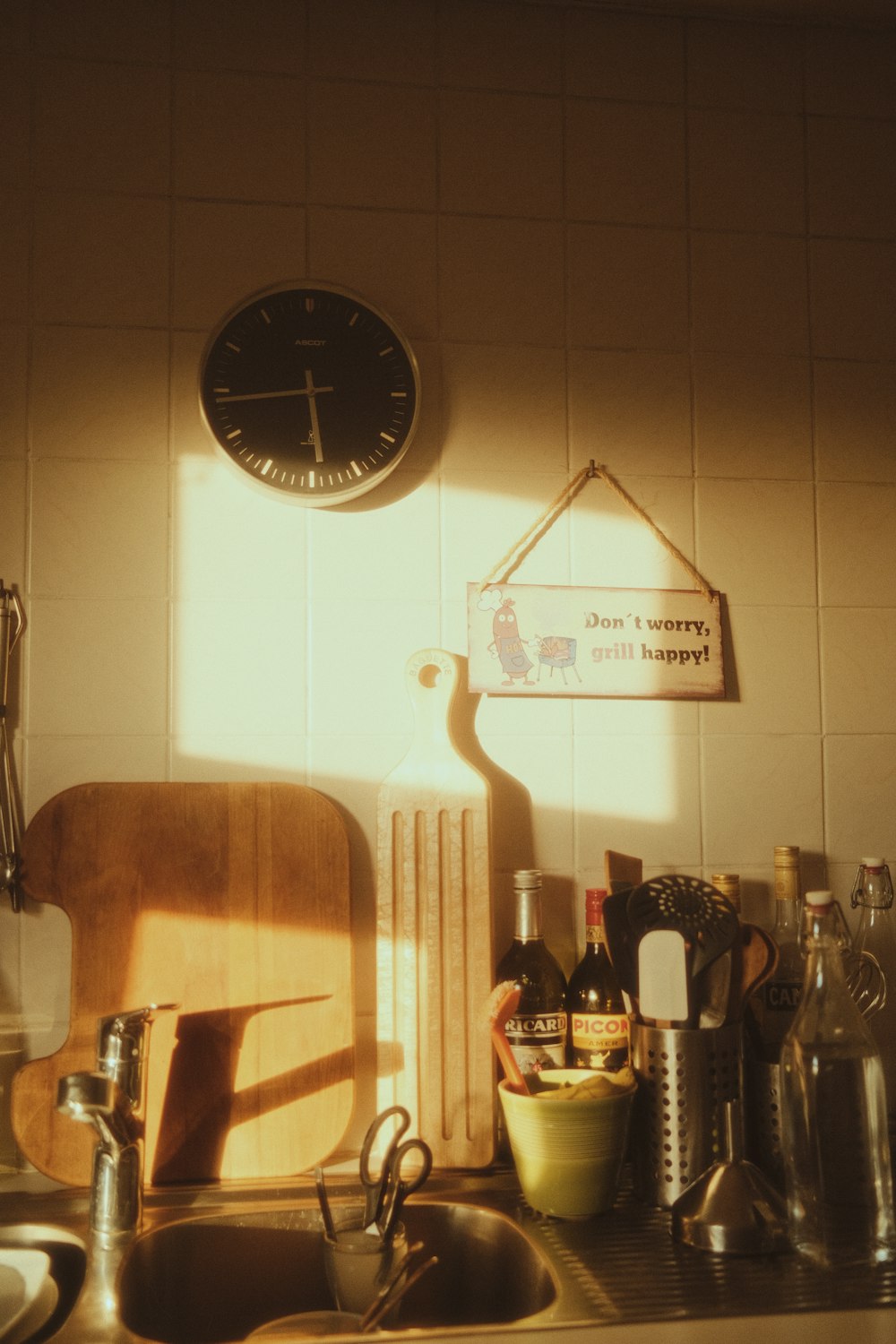 a clock on a wall