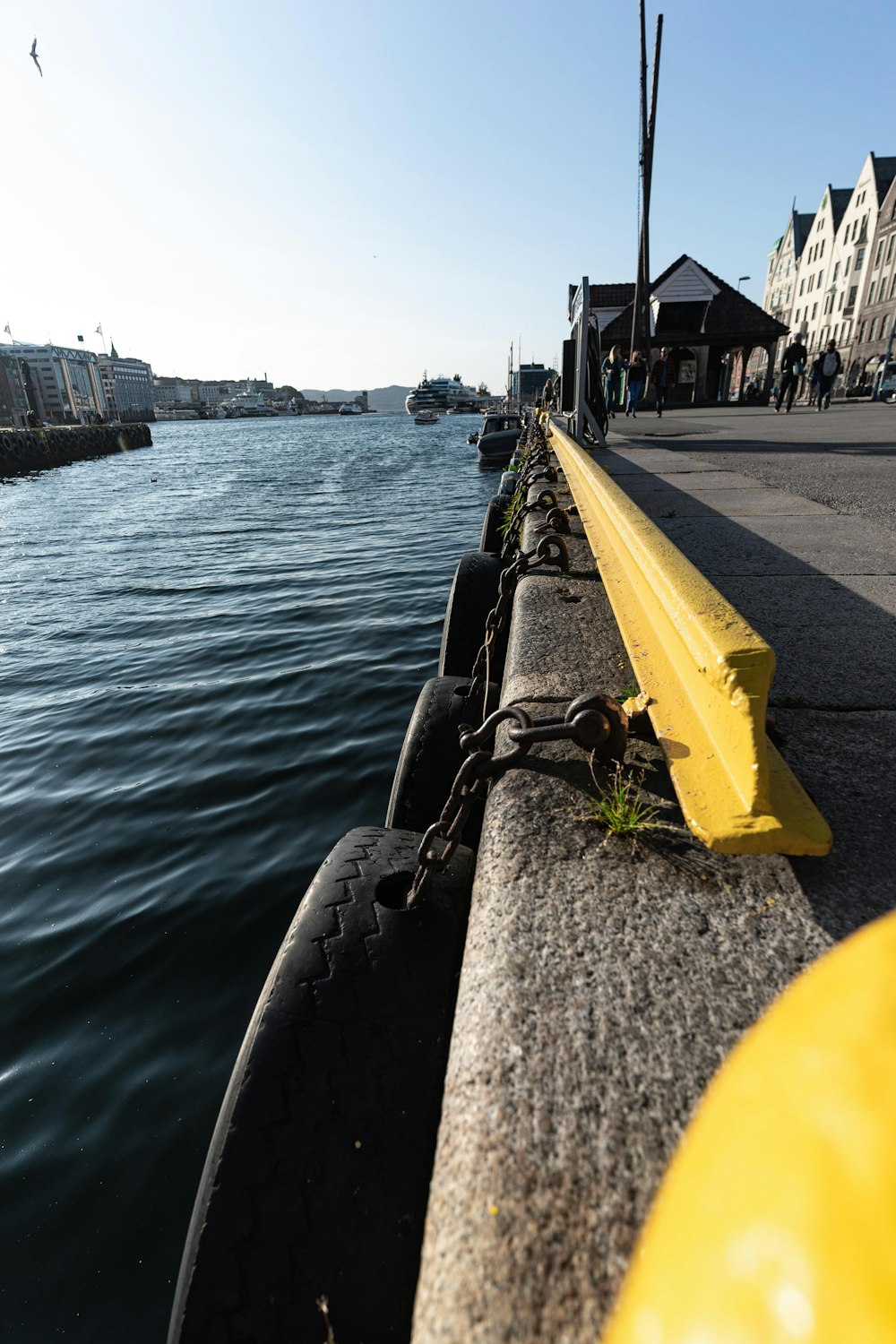 a boat docked at a pier