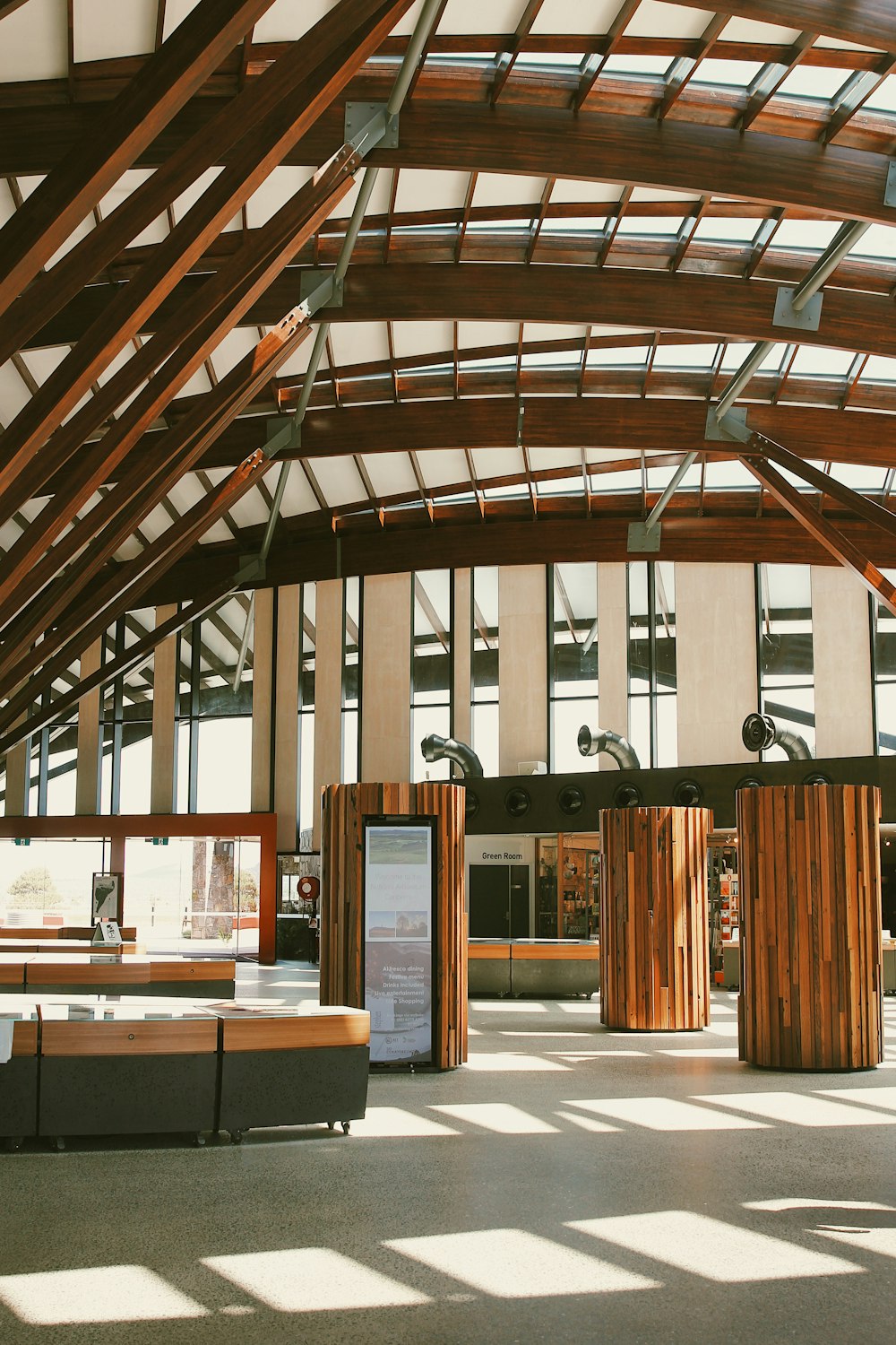 a large wooden structure with a staircase