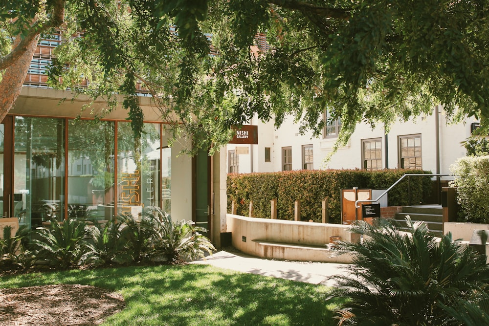 a building with a glass front