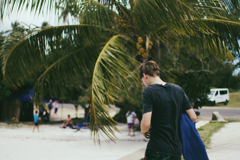 a person walking on a beach