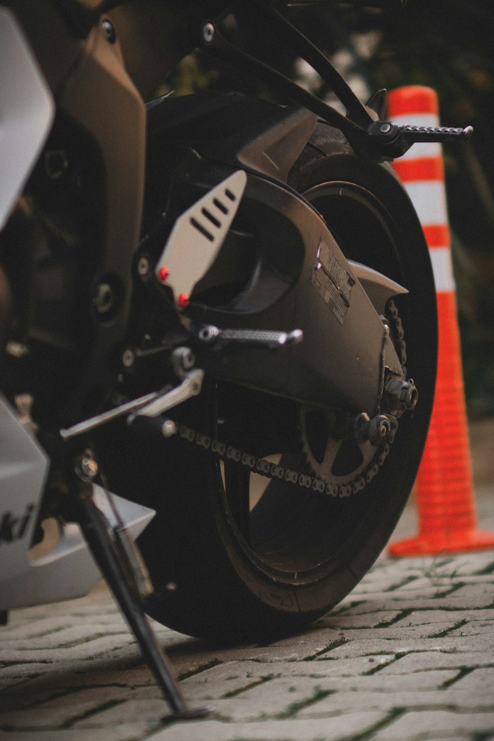 a close up of a motorcycle
