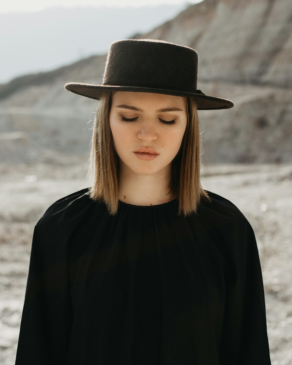 a woman wearing a hat