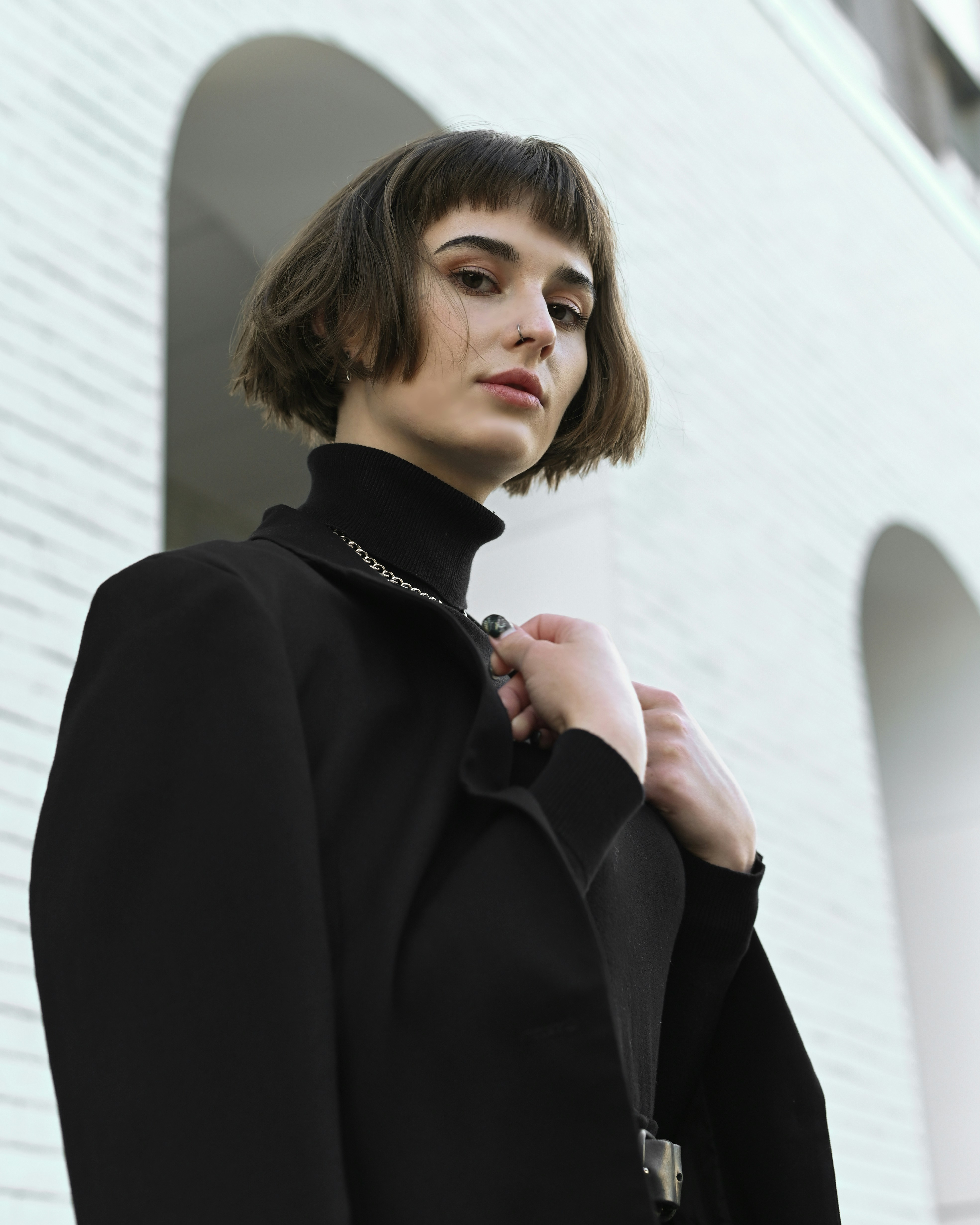 a person in a black suit