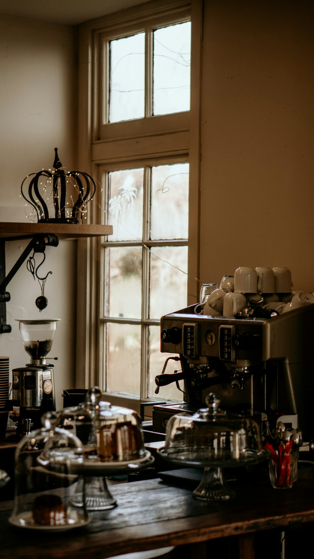 a coffee maker on a table