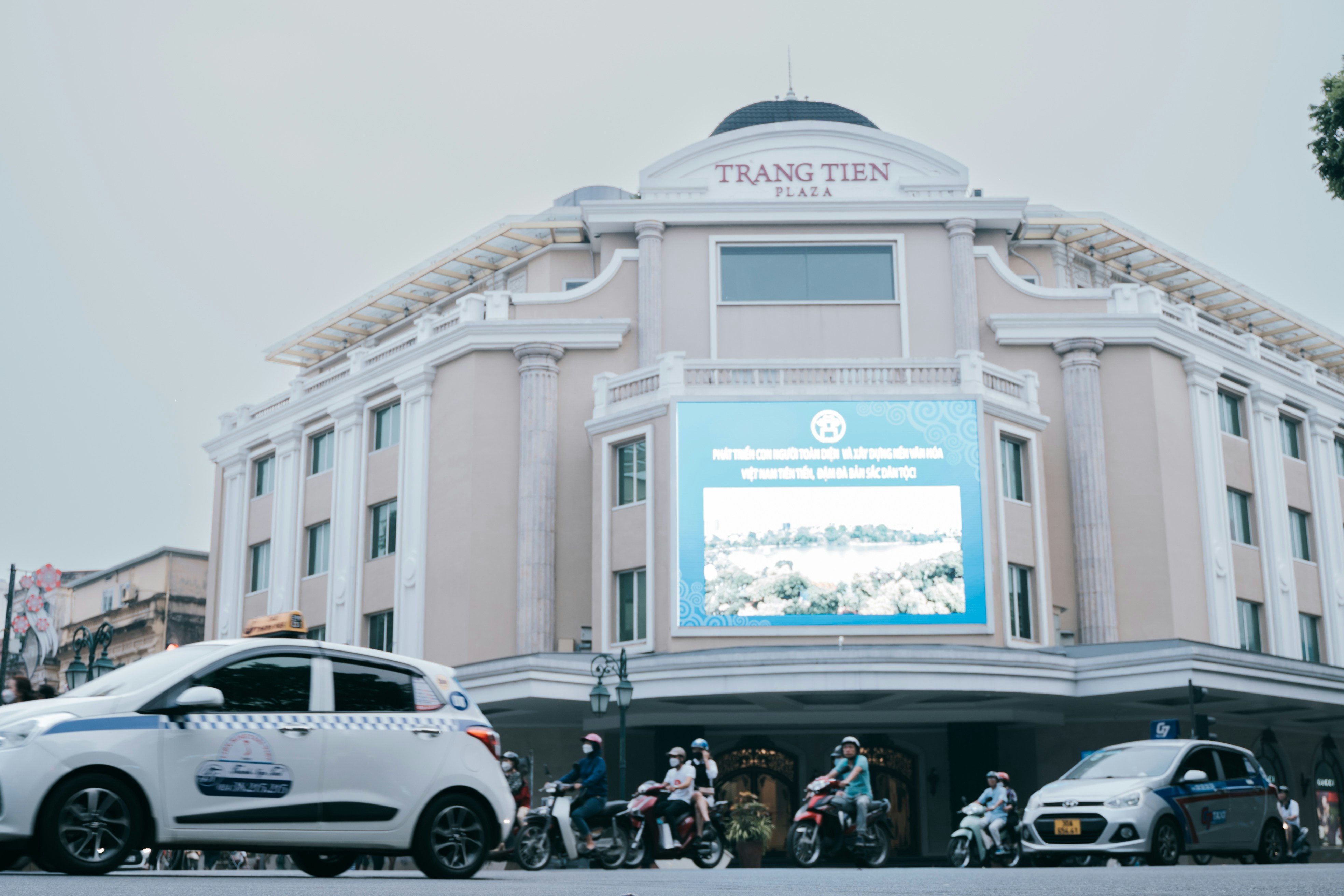 a building with a large sign on it