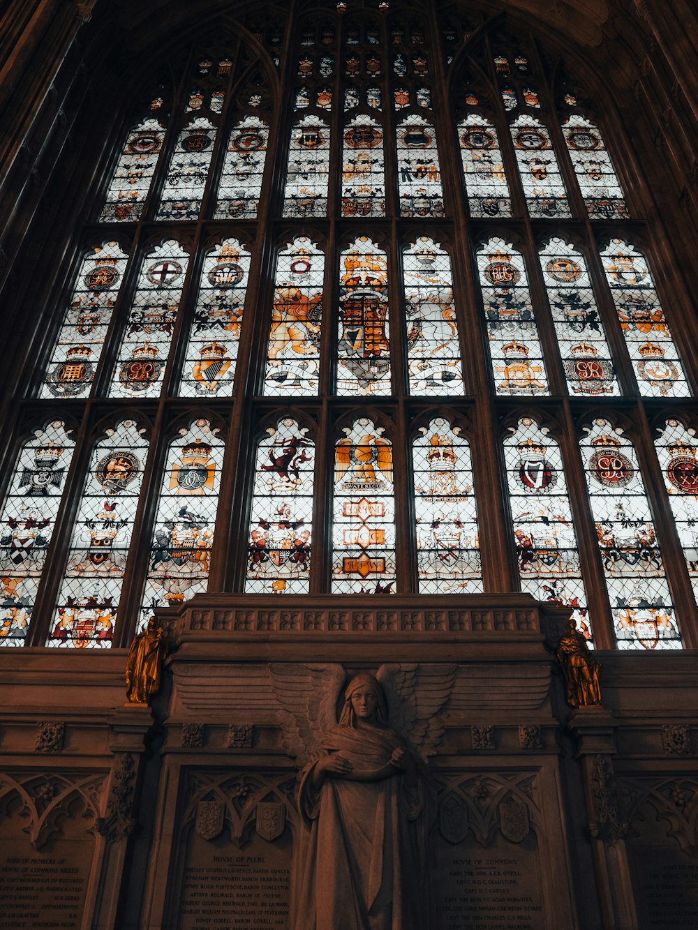 a large stained glass window