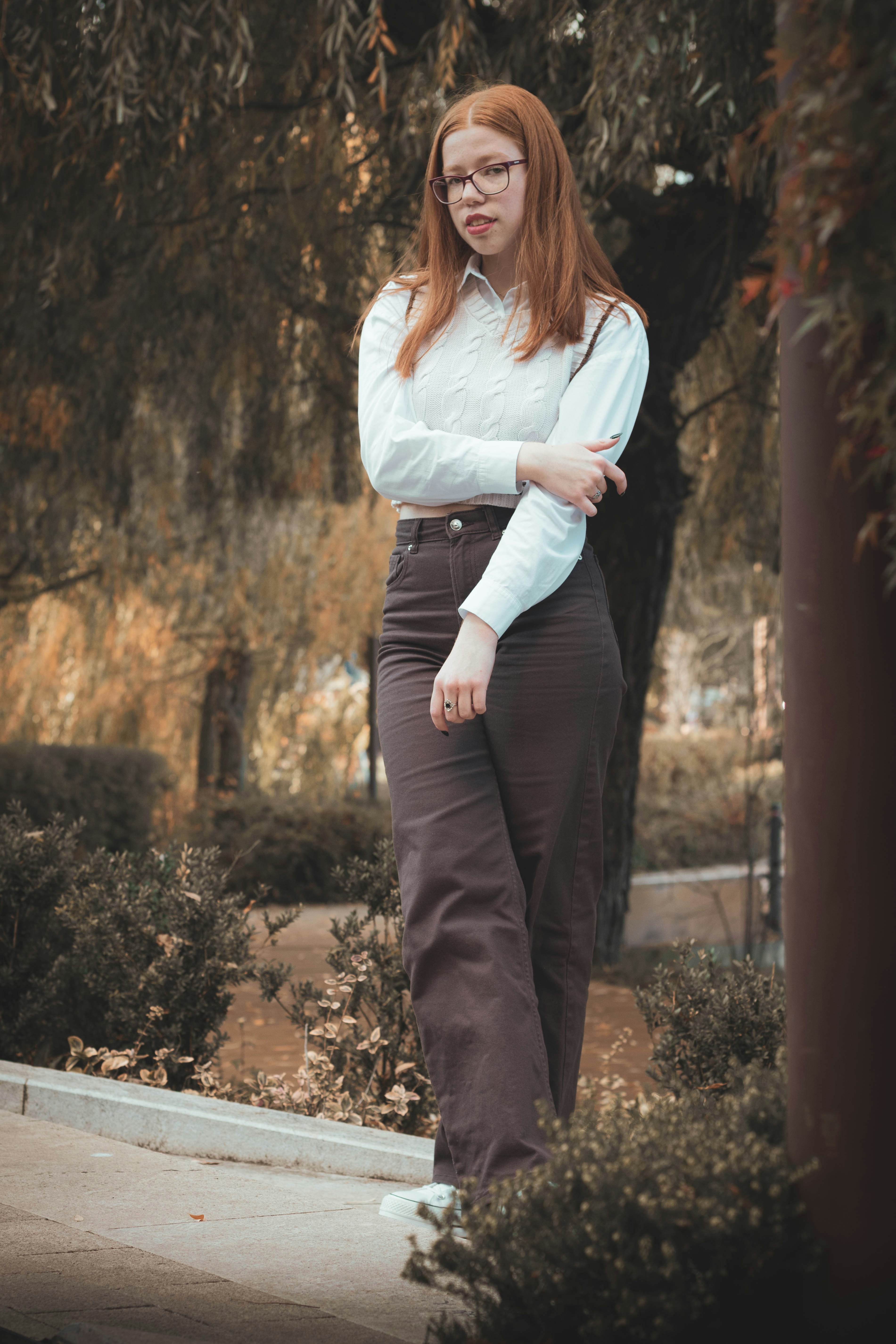 a woman standing outside