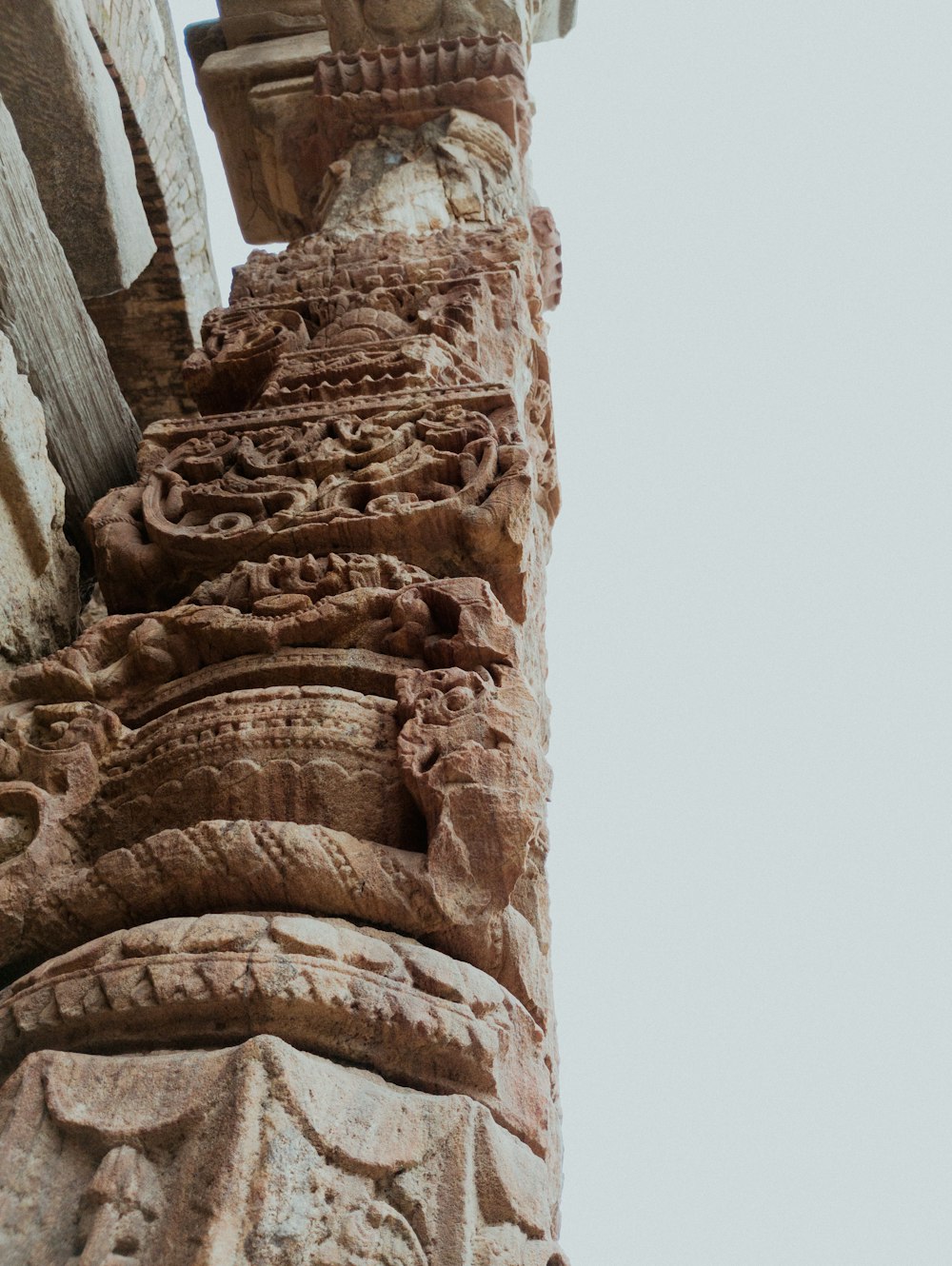 a close-up of a stone sculpture