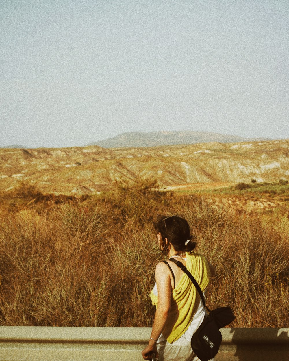 a person walking on a road