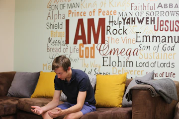 a man sitting on a couch