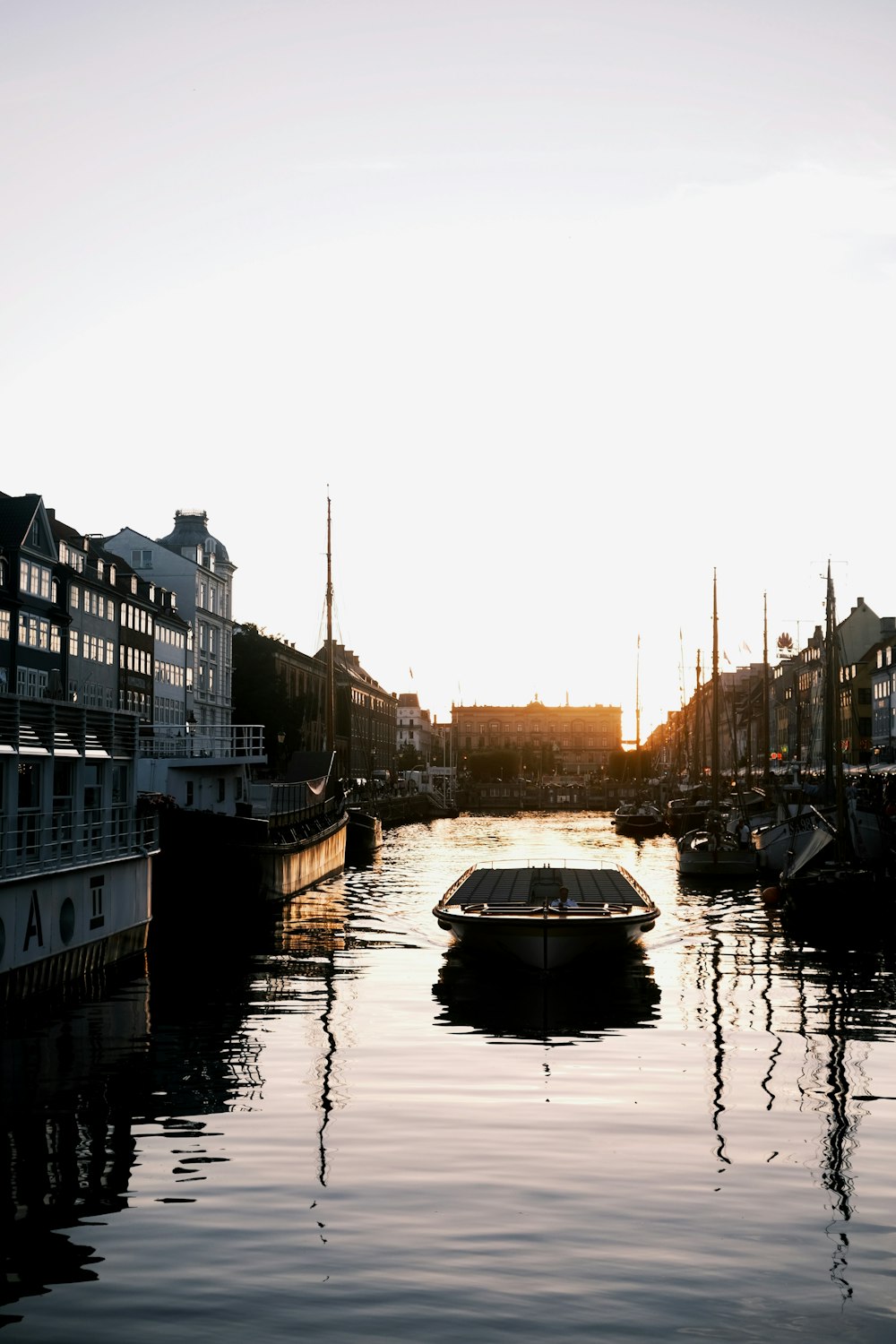 a boat in a canal