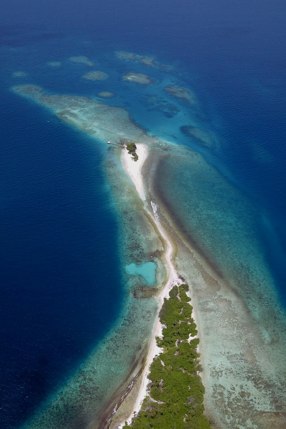 an aerial view of a beach