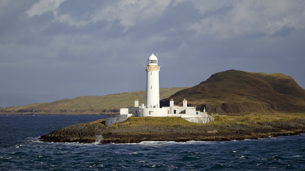 a lighthouse on an island