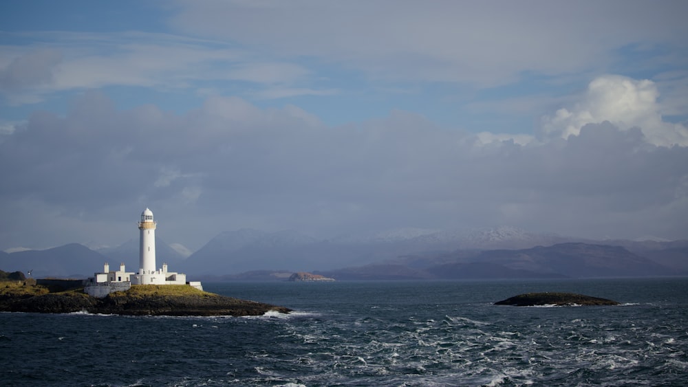 a lighthouse on an island