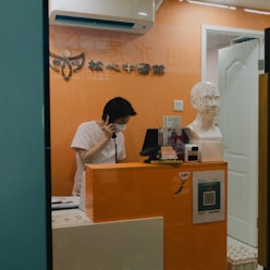 a person in a white lab coat