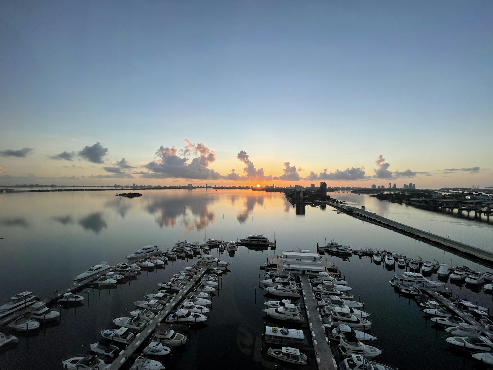 A dock with many boats on it.